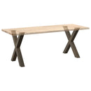 spisebordsben X-formet 2 stk. naturstål 80x(72-73) cm stål