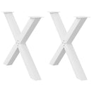 spisebordsben X-formet 2 stk. hvid 90 x (72-73) cm stål