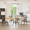 spisebordsben X-formet 2 stk. hvid 90 x (72-73) cm stål