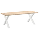 spisebordsben X-formet 2 stk. hvid 90 x (72-73) cm stål