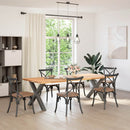 spisebordsben X-formet 2 stk. antracit 90 x (72-73) cm stål