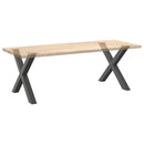 spisebordsben X-formet 2 stk. antracit 90 x (72-73) cm stål
