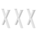 spisebordsben X-formet 3 stk. hvid 70 x (72-73) cm stål