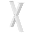 spisebordsben X-formet 3 stk. hvid 70 x (72-73) cm stål