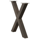 spisebordsben X-formet 3 stk. naturstål 70x(72-73) cm stål