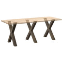 spisebordsben X-formet 3 stk. naturstål 70x(72-73) cm stål