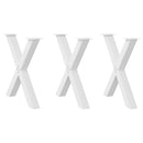 spisebordsben X-formet 3 stk. hvid 80x(72-73) cm stål