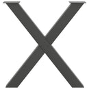spisebordsben X-formet 3 stk. antracit 80x(72-73) cm stål