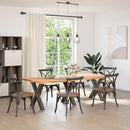 spisebordsben X-formet 3 stk. naturstål 80x(72-73) cm stål