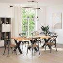 spisebordsben X-formet 3 stk. sort 90 x (72-73) cm stål
