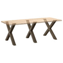 spisebordsben X-formet 3 stk. naturstål 90x(72-73) cm stål