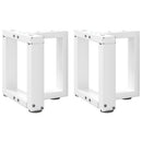 sofabordsben T-formet 2 stk. hvid 30x25x(30-31) cm stål