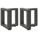 sofabordsben T-formet 2 stk. antracit 30x25x(30-31) cm stål