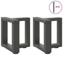 sofabordsben T-formet 2 stk. antracit 30x25x(30-31) cm stål