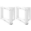 sofabordsben T-formet 2 stk. hvid 40x25x(30-31) cm stål