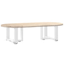 sofabordsben T-formet 2 stk. hvid 40x25x(30-31) cm stål