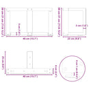 sofabordsben T-formet 2 stk. antracit 40x25x(30-31) cm stål