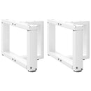 sofabordsben T-formet 2 stk. hvid 50x25x(30-31) cm stål