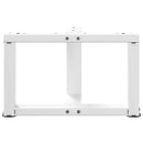 sofabordsben T-formet 2 stk. hvid 50x25x(30-31) cm stål