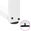 sofabordsben T-formet 2 stk. hvid 50x25x(30-31) cm stål