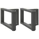 sofabordsben T-formet 2 stk. antracit 50x25x(30-31) cm stål