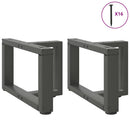 sofabordsben T-formet 2 stk. antracit 50x25x(30-31) cm stål