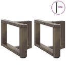 sofabordsben T-formet 2 stk. sort 50x25x(30-31) cm stål