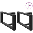 sofabordsben T-formet 2 stk. sort 60x25x(30-31) cm stål