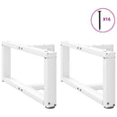 sofabordsben T-formet 2 stk. hvid 60x25x(30-31) cm stål