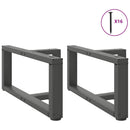 sofabordsben T-formet 2 stk. antracit 60x25x(30-31) cm stål
