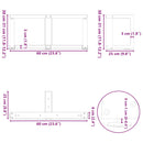 sofabordsben T-formet 2 stk. antracit 60x25x(30-31) cm stål