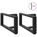 sofabordsben T-formet 2 stk. sort 70x25x(30-31) cm stål
