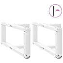sofabordsben T-formet 2 stk. hvid 70x25x(30-31) cm stål