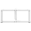 sofabordsben T-formet 2 stk. hvid 70x25x(30-31) cm stål