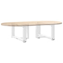 sofabordsben T-formet 2 stk. hvid 70x25x(30-31) cm stål