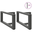sofabordsben T-formet 2 stk. antracit 70x25x(30-31) cm stål