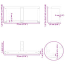 sofabordsben T-formet 2 stk. sort 70x25x(30-31) cm stål