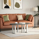 sofabordsben T-formet 2 stk. hvid 28x25x(42-43) cm stål