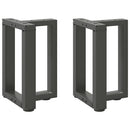 sofabordsben T-formet 2 stk. antracit 28x25x(42-43) cm stål