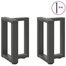 sofabordsben T-formet 2 stk. antracit 28x25x(42-43) cm stål