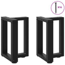 sofabordsben T-formet 2 stk. sort 38x25x(42-43) cm stål