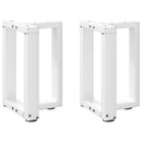 sofabordsben T-formet 2 stk. hvid 38x25x(42-43) cm stål