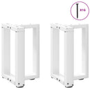 sofabordsben T-formet 2 stk. hvid 38x25x(42-43) cm stål