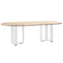 sofabordsben T-formet 2 stk. hvid 38x25x(42-43) cm stål