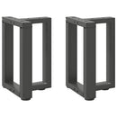 sofabordsben T-formet 2 stk. antracit 38x25x(42-43) cm stål