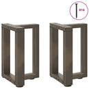 sofabordsben T-formet 2 stk. sort 38x25x(42-43) cm stål