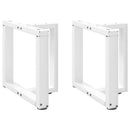 sofabordsben T-formet 2 stk. hvid 50x25x(42-43) cm stål