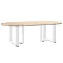 sofabordsben T-formet 2 stk. hvid 50x25x(42-43) cm stål