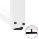 sofabordsben T-formet 2 stk. hvid 50x25x(42-43) cm stål