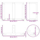 sofabordsben T-formet 2 stk. hvid 50x25x(42-43) cm stål
